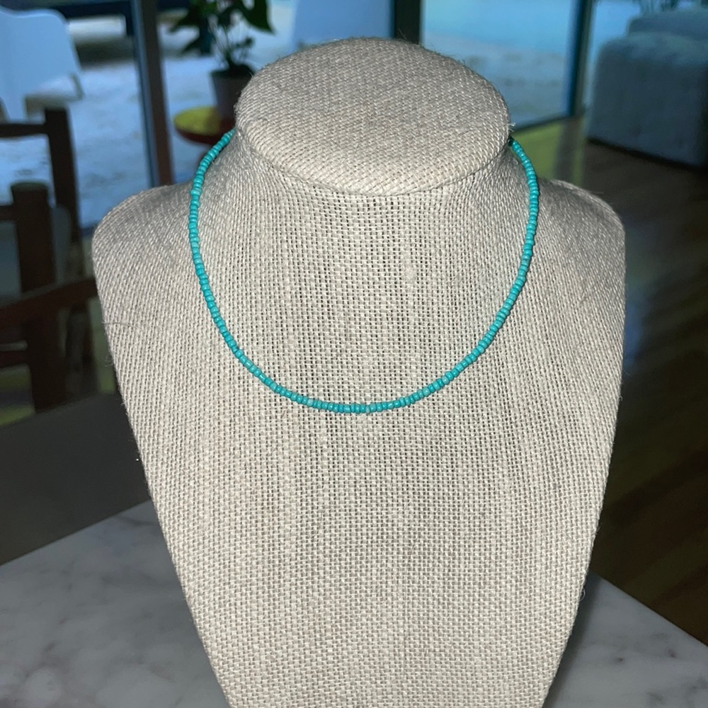 Turquoise boho choker.